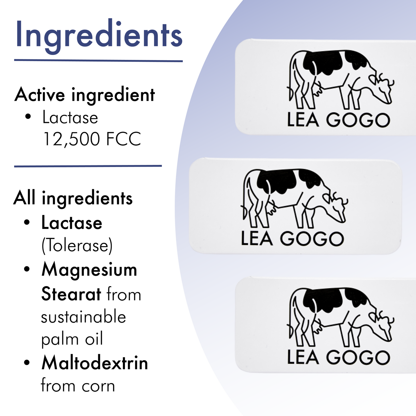 Lactase supplements sample of 5 tablets to try